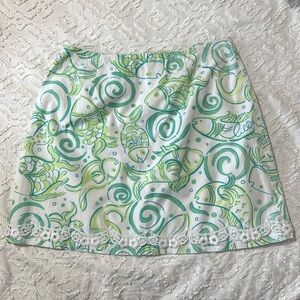 Lilly Pulitzer White Label Vintage Fish Mini Skirt Woman’s Size 8
